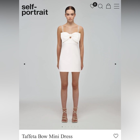 Self-Portrait Tafetta Bow Mini Dress - Picture 1 of 6
